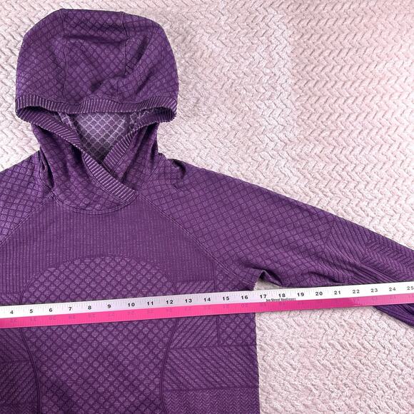 Lululemon Rest Less Hoodie Womens 6 Running Athletic Base Layer Purple Patchwork - Picture 9 of 10